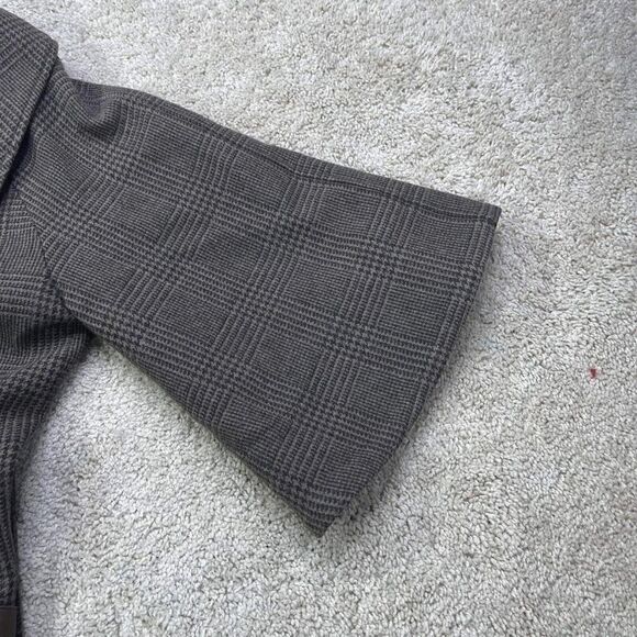 VTG Mackage Brown Tweed Houndstooth Wool Coat Sz M High Collar Button jacket - Picture 8 of 12